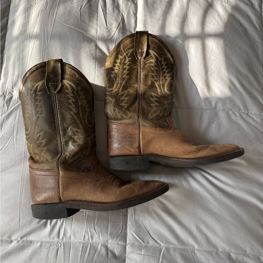 Old West Brown Western Boys Cowboy Boots
